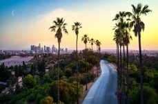 USA Reise- Los Angeles bei Abenddämmerung