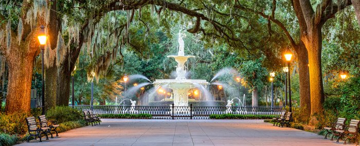 USA Reise - Forsyth Park Fountain in Savannah 