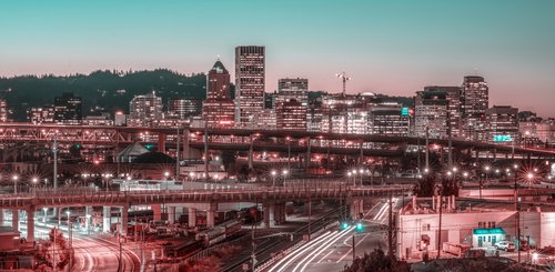 Portland, Oregon, USA - Abendlicht