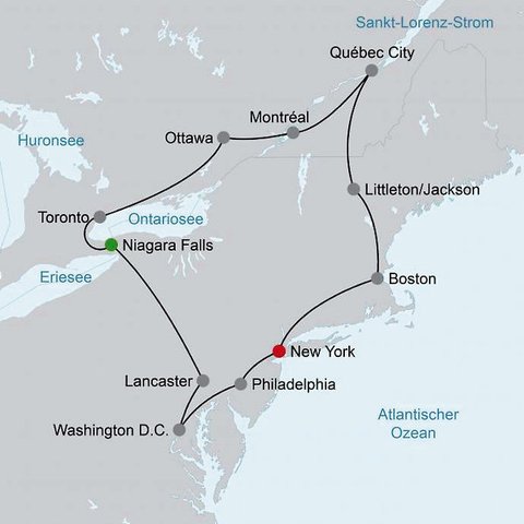 USA Reise - Bilderbogen des Ostens