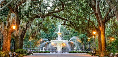 USA Reise - Forsyth Park Fountain in Savannah 