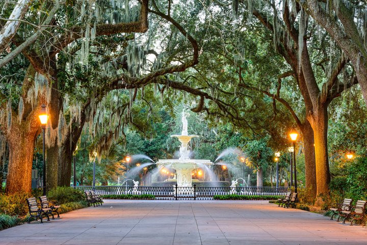 USA Reise - Forsyth Park Fountain in Savannah 