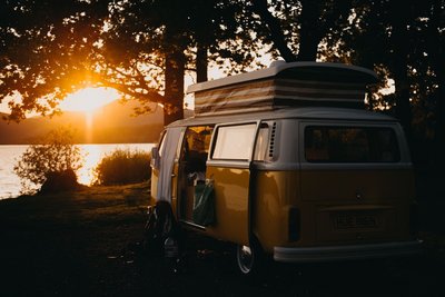 camper sunset