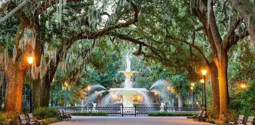 USA Reise - Forsyth Park Fountain in Savannah 