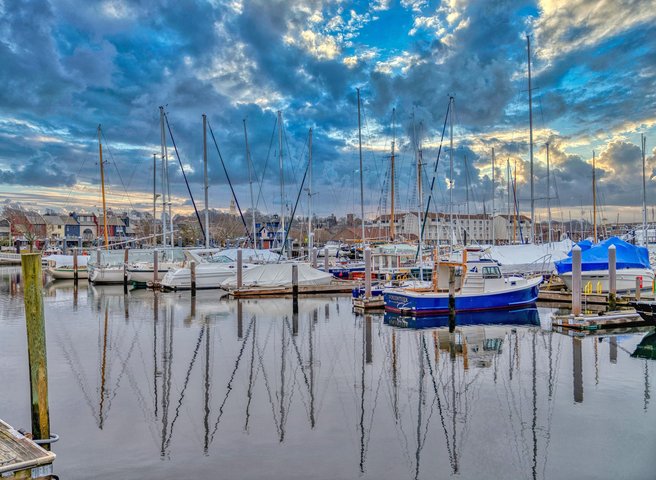 Newport Hafen, USA Rundreise