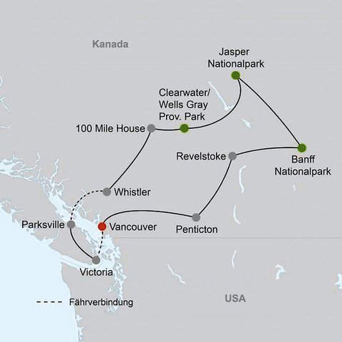 Kanada Reise - Höhepunkte Westkanadas