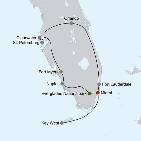 USA Florida - Routenkarte