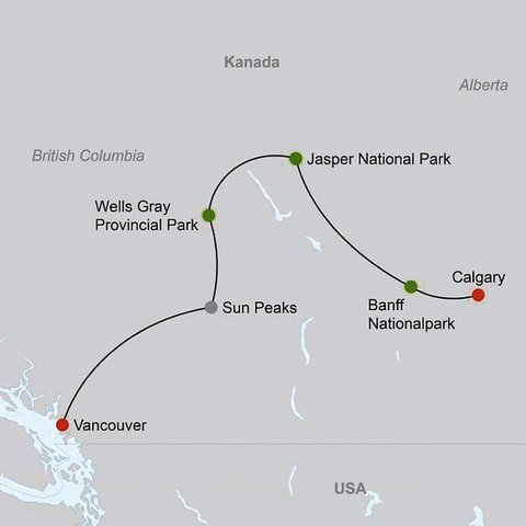 Kanada Reise - Von den Rockies nach Vancouver